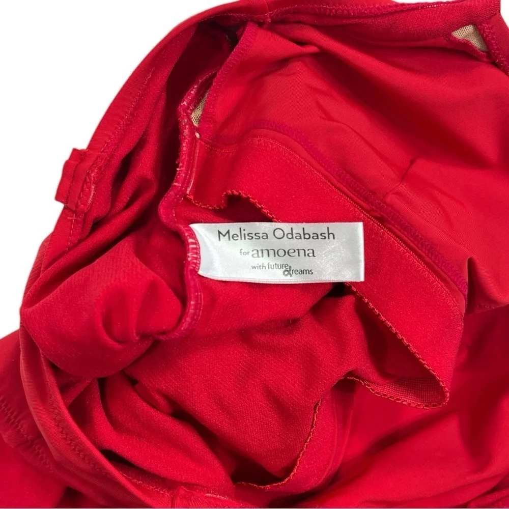 Melissa Odabash for Amoena Selena Ruched Front One Piece Swimsuit size 6 in Red